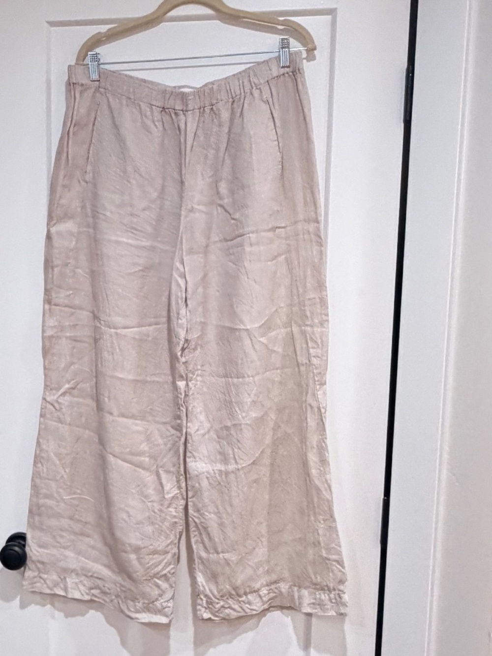 VELVET by Graham & Spencer Cream Linen Pants Wide Leg Anthropologie Women's XL